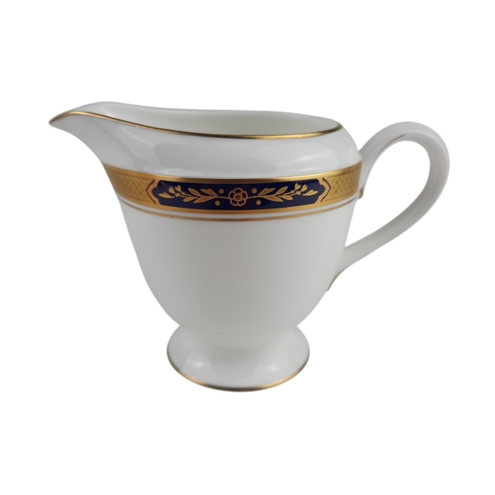Royal Worcester Sovereign 1986 Creamer Made in England Blue & Gold EUC